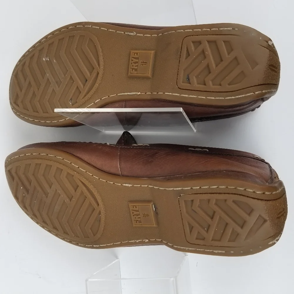 Frye Lewis‎ Venetian Driving Loafers Brown Leather Slip On Shoes Mens 8